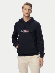 Tommy Hilfiger Bluza Script Flag MW0MW43220 Granatowy Regular Fit. Niebieskie bluzy męskie Tommy Hilfiger, m, bez wzorów, z bawełny, bez ramiączek, bez kaptura. Za 409.99 zł.