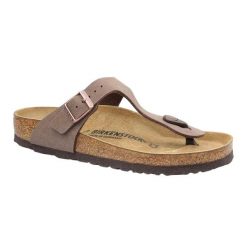 Sandały Damskie Gizeh. Brązowe sandały damskie Birkenstock, bez wzorów, z materiału, z otwartym noskiem, bez obcasa, bez zapięcia. Za 683.00 zł.