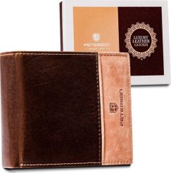 Peterson Skórzany dwukolorowy portfel męski Peterson NoSize. Portfele męskie Peterson, bez wzorów. Za 150.40 zł.