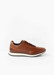 Buty sznurowane marki Bugatti. Brązowe buty sportowe męskie bonprix, bez wzorów, bez zapięcia. Za 279.99 zł.