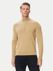 HUGO Sweter San Quintus-C2 50574143 Beżowy Regular Fit. Brązowe swetry męskie Hugo, l, bez wzorów, z bawełny, bez kołnierzyka, bez ramiączek. Za 549.99 zł.