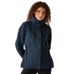 Kurtka Damska/kobieca Kingsley 3 W 1. Niebieskie kurtki sportowe damskie Regatta, xl, bez wzorów, bez ramiączek, bez kaptura, trekkingowe. Za 614.99 zł.