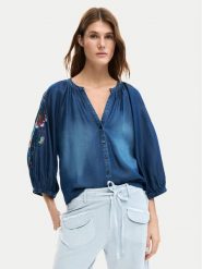Desigual Koszula jeansowa 26SWBW16 Granatowy Relaxed Fit. Niebieskie koszule damskie Desigual, xl, bez wzorów, z jeansu, bez kołnierzyka, bez ramiączek. Za 429.99 zł.