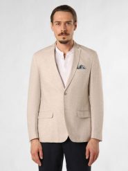Nils Sundström Lniana marynarka - Marcello Mężczyźni Modern Fit len beżowy, 56. Brązowe garnitury męskie Nils Sundström, m, bez wzorów, ze lnu, eleganckie. Za 399.95 zł.