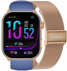 Smartwatch Gravity GT28-8 Różowe złoto Granatowy. Czerwone zegarki smartwatch Gravity, bez wzorów. Za 132.82 zł.