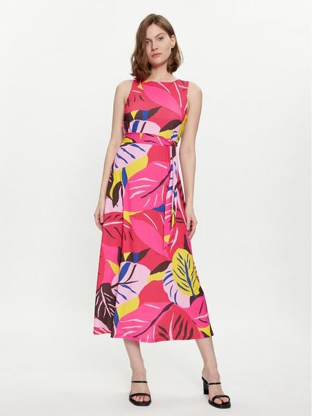 Marella Sukienka codzienna Eracle 2413621054 Różowy Regular Fit. Czerwone sukienki damskie Marella, na co dzień, m, bez wzorów, z syntetyku, bez kołnierzyka, bez ramiączek, proste. Za 649.99 zł.