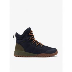 Buty zimowe Columbia Fairbanks Omni-Heat. Niebieskie buty zimowe męskie Columbia, na zimę, bez wzorów, bez obcasa, bez zapięcia. Za 403.99 zł.