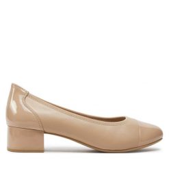 Czółenka Caprice. Brązowe czółenka damskie Caprice, bez wzorów, bez obcasa, bez zapięcia. Za 169.99 zł.