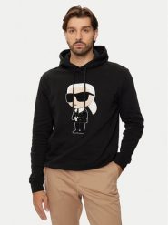 KARL LAGERFELD Bluza 705075 544950 Czarny Regular Fit. Czarne bluzy męskie KARL LAGERFELD, m, bez wzorów, z bawełny, bez ramiączek, bez kaptura. Za 839.99 zł.