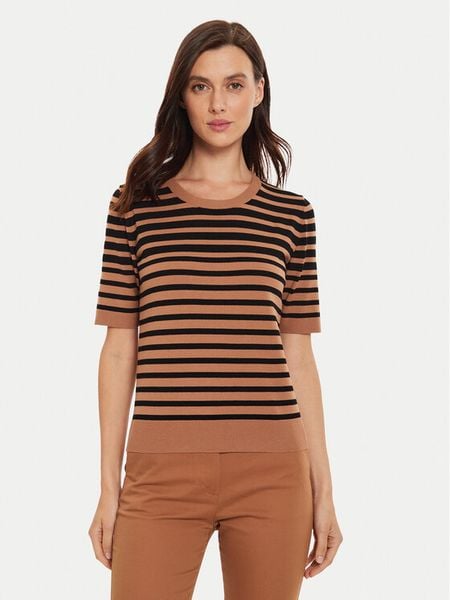 Sisley Sweter 17Q3M1052 Brązowy Regular Fit. Brązowe swetry nierozpinane damskie Sisley, m, bez wzorów, z wiskozy, bez kołnierzyka, bez ramiączek. Za 109.99 zł.