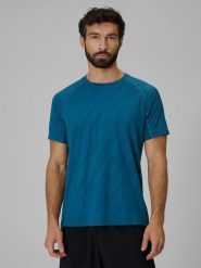 4F Koszulka do biegania szybkoschnąca męska - turkusowa XL. Niebieskie t-shirty męskie 4F, m, bez wzorów, z tkaniny, bez kołnierzyka, bez ramiączek. Za 129.99 zł.