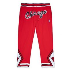 Spodnie treningowe Chicago Bulls M&N x Just Don. Czerwone spodnie dresowe damskie Mitchell & Ness, bez wzorów, z dresówki, sportowe. Za 1,912.00 zł.