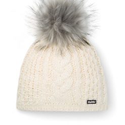 Czapka damska Afra Lux. Białe czapki damskie Eisbar, bez wzorów, z materiału, sportowe. Za 199.99 zł.