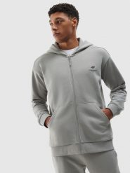 4F Bluza dresowa rozpinana z kapturem z bawełny organicznej męska - szara L. Szare bluzy męskie 4F, l, bez wzorów, z bawełny, z kapturem. W wyprzedaży za 139.99 zł.
