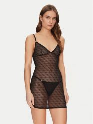 Guess Koszula nocna O5RX02 KCLB0 Czarny Slim Fit. Czarne koszule nocne damskie Guess, z aplikacjami, z syntetyku, bez ramiączek. Za 129.99 zł.