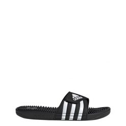Klapki basenowe dla dorosłych Adissage. Białe klapki damskie Adidas, bez wzorów, sportowe, bez obcasa, bez zapięcia. Za 129.00 zł.