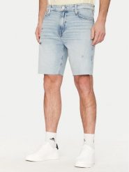 Guess Szorty jeansowe M5GDV2 D4Z84 Niebieski jasny Slim Fit. Niebieskie szorty męskie Guess, z aplikacjami, z bawełny. Za 220.99 zł.