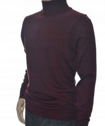 Sweter męski ze stójką z golfem golf z wełny wełniany XL bordowy 1702. Czerwone swetry męskie Selantino, m, bez wzorów, z wełny, bez kołnierzyka, bez ramiączek. Za 151.28 zł.
