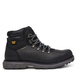 Trekkingi CAT Footwear. Czarne botki męskie CAT Footwear, bez wzorów, bez obcasa, bez zapięcia. Za 699.99 zł.