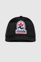 DSQUARED2 Czarna męska czapka z logo invicta. Czarne czapki męskie Dsquared2, bez wzorów. W wyprzedaży za 499.99 zł.