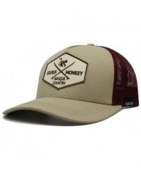 Czapka Trucker - 5 Paneli / Z Recyklingu / Jeden Rozmiar (Beżowy/Bordowy). Czerwone czapki damskie SURF MONKEY, z aplikacjami, z bawełny. Za 159.95 zł.
