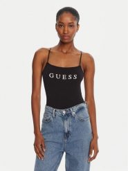 Guess Body O5RM11 KBBU1 Czarny Regular Fit. Czarne body Guess, z aplikacjami, z bawełny. Za 79.99 zł.