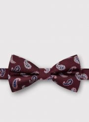 PAKO LORENTE – Bordowa mucha męska we wzór paisley. Czerwone krawaty i muchy Pako Lorente, bez wzorów, z poliesteru, eleganckie. Za 69.99 zł.