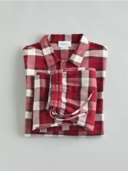 Dwuczęściowa piżama w kratę - czerwony. Czerwone piżamy męskie Reserved, l, bez wzorów, z bawełny, bez kołnierzyka, bez ramiączek. Za 159.99 zł.