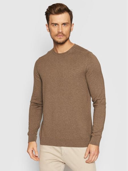 Selected Homme Sweter Berg 16074682 Brązowy Regular Fit. Brązowe swetry męskie Selected Homme, m, bez wzorów, z bawełny, bez kołnierzyka, bez ramiączek. Za 159.99 zł.