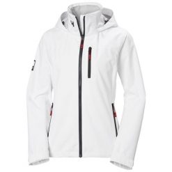 Kurtka narciarska damska Helly Hansen Crew. Białe kurtki sportowe damskie Helly Hansen, uniwersalny, bez wzorów, z syntetyku, bez ramiączek, z kapturem, narciarskie. Za 899.99 zł.