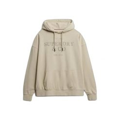 Bluza damska z kapturem Superdry Luxe Casual Relaxed. Brązowe bluzy damskie Superdry, bez wzorów, casualowe, bez ramiączek, z kapturem. Za 327.70 zł.
