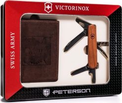 Peterson ZESTAW PREZENTOWY: SKÓRZANY PORTFEL MĘSKI I SCYZORYK PETERSON. Portfele męskie Peterson, bez wzorów. Za 285.00 zł.