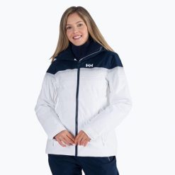 Kurtka narciarska damska Helly Hansen Motionista Lifaloft. Białe kurtki sportowe damskie Helly Hansen, na zimę, xs, bez wzorów, bez ramiączek, bez kaptura, narciarskie. Za 789.99 zł.
