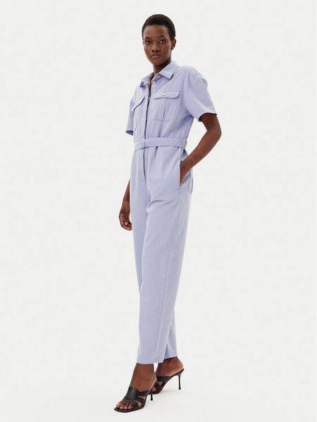 Liu Jo Kombinezon WA5442 T4282 Fioletowy Regular Fit. Fioletowe sukienki damskie Liu Jo, bez wzorów, z bawełny, bez kołnierzyka, bez ramiączek. Za 649.99 zł.