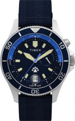 Zegarek Timex Zegarek męski Timex TW2W22000 niebieski. Niebieskie zegarki męskie Timex, bez wzorów. Za 1,032.00 zł.