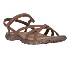 Sandały Damskie Kimbra. Czarne sandały damskie Trespass, bez wzorów, z materiału, bez obcasa, bez zapięcia. Za 216.99 zł.