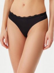 Calvin Klein Underwear Stringi LV00QD5270 Czarny. Czarne majtki damskie Calvin Klein Underwear, z syntetyku. Za 49.99 zł.