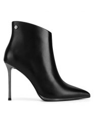 Eva Minge Botki ASSIA-SLT2518-0501 Czarny. Czarne botki damskie Eva Minge, bez wzorów, ze skóry, bez obcasa, na szpilce, bez zapięcia. Za 439.99 zł.