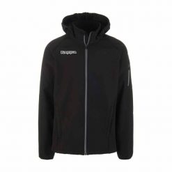 Kurtka softshell Kappa Valas. Czarne kurtki sportowe męskie Kappa, xl, bez wzorów, z materiału, bez kaptura, na fitness i siłownię. Za 396.00 zł.