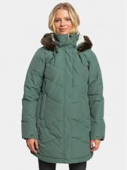 Roxy Płaszcz zimowy Ellie Jk Otlr ERJJK03554 Zielony Regular Fit. Zielone płaszcze damskie Roxy, na zimę, s, bez wzorów, z syntetyku, bez kołnierzyka, bez kaptura. Za 729.99 zł.