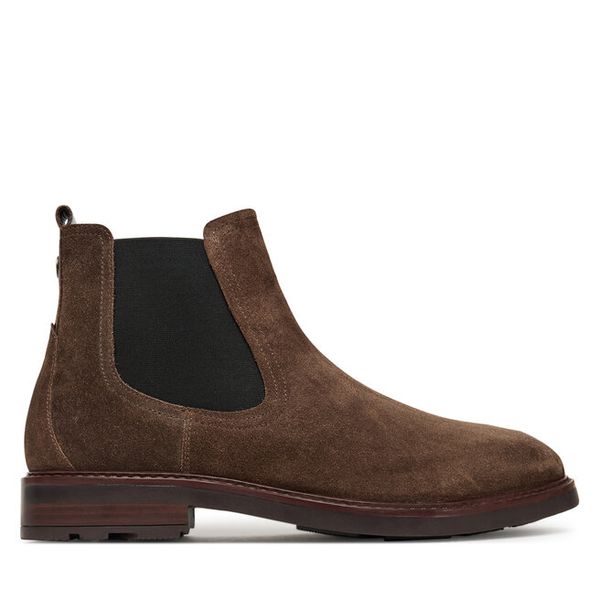 Sztyblety Pepe Jeans. Brązowe botki męskie Pepe Jeans, bez wzorów, z jeansu, bez obcasa, bez zapięcia. Za 359.99 zł.