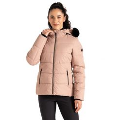 Kurtka Narciarska Damska Glamorize V. Brązowe kurtki sportowe damskie Dare 2B, xl, bez wzorów, z materiału, bez ramiączek, z kapturem, narciarskie. Za 994.99 zł.