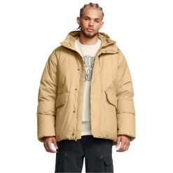 Męska kurtka puchowa Limitless (Brązowa). Brązowe kurtki męskie Under Armour, m, bez wzorów, z materiału, z kapturem. Za 689.20 zł.