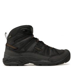 Trekkingi Keen. Czarne botki męskie Keen, bez wzorów, sportowe, bez obcasa, bez zapięcia. Za 449.99 zł.