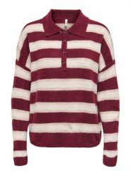 ONLY Sweter Talio 15358606 Bordowy Regular Fit. Czerwone swetry nierozpinane damskie ONLY, l, bez wzorów, z syntetyku, bez kołnierzyka, bez ramiączek. Za 149.99 zł.