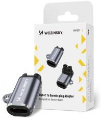 Adapter Wozinsky WAYGS1 przejściówka USB-C do smartwatch Garmin - szary. Szare zegarki smartwatch Wozinsky, bez wzorów. Za 23.22 zł.