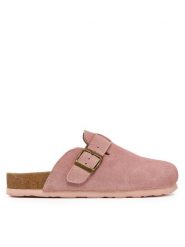 DeeZee Klapki W23Q22095 Różowy. Czerwone klapki damskie DeeZee, bez wzorów, ze skóry, bez obcasa, bez zapięcia. Za 169.99 zł.
