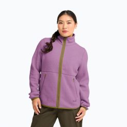 Bluza polarowa damska Jack Wolfskin Lite Curl Full Zip. Czerwone bluzy damskie Jack Wolfskin, s, bez wzorów, z materiału, bez ramiączek, bez kaptura. Za 509.99 zł.