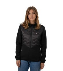 Kurtka hybrydowa damska CELSI. Czarne kurtki sportowe damskie Aulp, na zimę, l, bez wzorów, z dzianiny, bez ramiączek, bez kaptura, narciarskie. Za 449.99 zł.