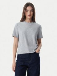 Calvin Klein Jeans T-Shirt LV047G831G Szary jasny Regular Fit. Szare t-shirty damskie Calvin Klein Jeans, m, bez wzorów, z bawełny, bez kołnierzyka, bez ramiączek. Za 129.99 zł.